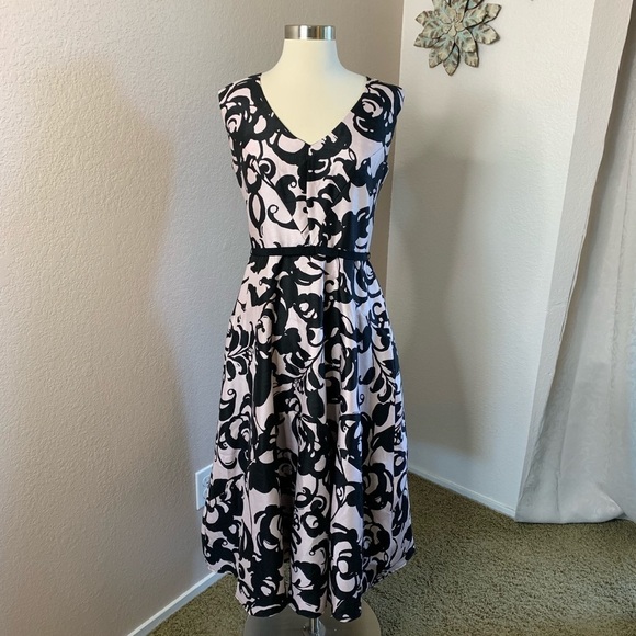 Taylor Blush Pink And Black Size 6 Dress - Picture 1 of 8